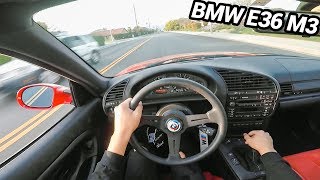 BMW E36 M3  POV DRIVE Loud Exhaust [upl. by Rosdniw]