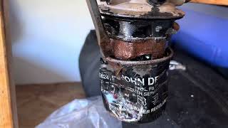 How to remove stuck fuel filter John Deere 4045 turbo diesel engine seized water separator filter [upl. by Ellata]