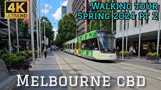 Spring PM Melbourne City Walking Tour Part 2 Australia 4K  Flinders St Station  Local Way  Busker [upl. by Vivyanne]