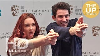 Josh OConnor and Florence Pugh do a Bond gun barrel sequence at BAFTA [upl. by Lahcar808]