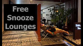 Singapore Changi Airport Snooze Lounge  Free Sleeping Areas [upl. by Enyledam]