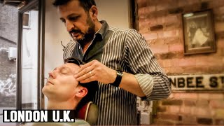 Turkish Barber Head Face amp Arm Massage  Jack The Clipper London UK [upl. by Ynnal]