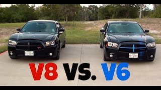 Dodge Charger RT vs Dodge Charger SXT V8 vs V6 Racing [upl. by Euridice]