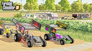 FARMERS SPRINT CAR RACE COMPLETE TRACK amp CUSTOM CARS  FARMING SIMULATOR 2019 [upl. by Mariele]