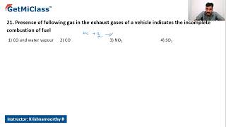 Signs of Incomplete Engine Combustion KCET 11th Chemistry Some p Block Elements [upl. by Ahsinit]