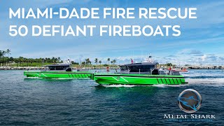 Metal Shark Delivers Two 50’ Fireboats to MiamiDade Fire Rescue [upl. by Sherourd431]