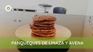 PANQUEQUES DE AVENA Y LINAZA  DESAYUNO SALUDABLE  RECETAS FIT [upl. by Ahslek]