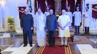 President Kovind administers oath of office to CAGdesignate Rajiv Mehrishi [upl. by Nahtnhoj634]