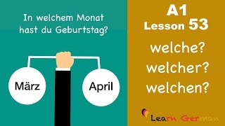 Learn German  Fragepronomen quotwelchquot  Interrogative pronoun  A1  Lesson 53 [upl. by Rintoul]