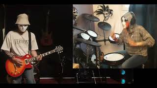 Walk This Way  Aerosmith Drumamp Guitar Cover maskhatgp 300 [upl. by Gerrie634]