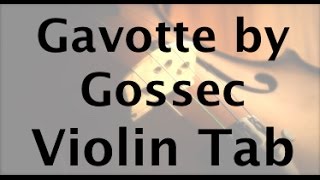 Gavotte by Gossec Violin Tablature [upl. by Mishaan916]