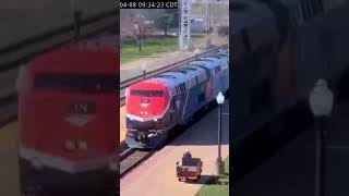 Amtrak 6 crawls into Galesburg Amtrak on the railcam [upl. by Sirmons]