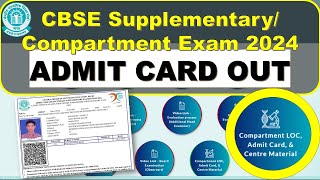 How to Download CBSE Compartment Admit Card 2024 [upl. by Anneyehc]