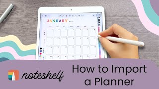 How to Import Your Planner into Noteshelf  Beginners Guide [upl. by Katerine]