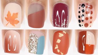 EASY FALL NAIL ART IDEAS  fall nail art designs compilation [upl. by Enitram]