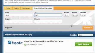 Expedia Coupon Codes 2013  How To Use Expedia Travel Coupons amp Coupon Codes [upl. by Vogel927]