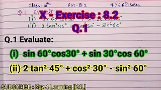 i sin 60°cos30°  sin 30°cos 60° ii 2 tan² 45°  cos² 30°  sin² 60° Trigonometry class 10 [upl. by Dualc]