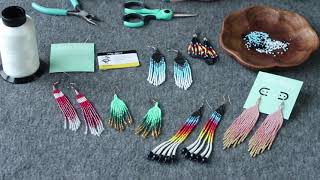 Fringe Earrings Tutorial with Sister Beads [upl. by Nirual]