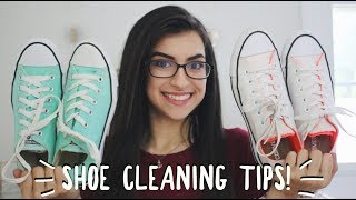 HOW I CLEAN SHOES  SHOE CLEANING TIPS [upl. by Lednik]