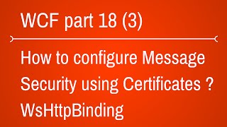 WSHttp Binding with Message Security using certificate [upl. by Htebsle472]