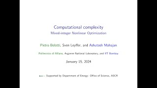 Lecture 5 Computational complexity by Pietro Belotti [upl. by Eerot]