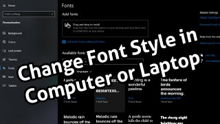 How To Change Font Style in Computer  How to change the default Windows 10 system font  2021 [upl. by Armallas95]