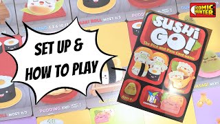 🍣Sushi Go🍮  Set Up and How to Play Board Game [upl. by Blase340]