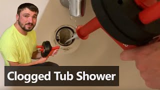 Unclogging a Slow Tub Shower Drain [upl. by Thurmond]