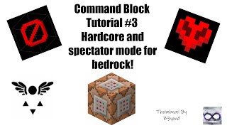 Hardcore and spectator mode in Minecraft bedrock edition using command blocks [upl. by Wightman434]