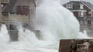 03142023 Scituate MA  Monster Waves At High Tide During Powerful Nor’easter [upl. by Ydroj]