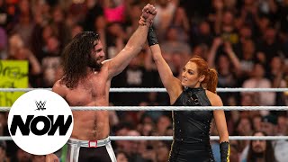 Becky Lynch amp Seth Rollins announce birth of first child WWE Now [upl. by Cence365]