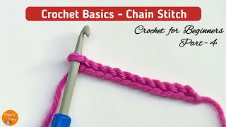 How to Crochet Chain Stitch  BEGINNERS Series  Lesson 4 [upl. by Acinnod]