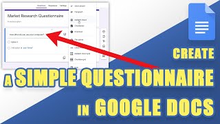 HOW TO Easily Create a QUESTIONNAIRE Survey Using Google Docs amp Forms [upl. by Yrffej]