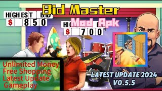 New Update Bid Master Mod Apk 055  Unlimited Money Free Shopping [upl. by Araid]