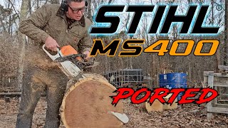 Thoughts on a Ported Stihl MS400 ms 400 chainsaw ethantrainer9595 [upl. by Matlick1]