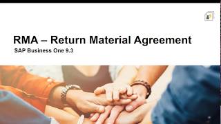 SAP Business One 93  Return Management Agreement [upl. by Nedla749]