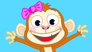 FIVE LITTLE MONKEYS Nursery Rhyme with Lyrics [upl. by Artur790]