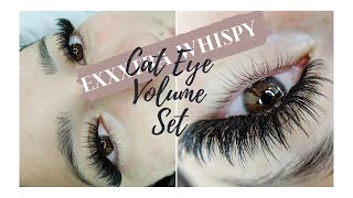 Extra Wispy Volume Cat Eye Set  Start to Finish [upl. by Tamqrah727]