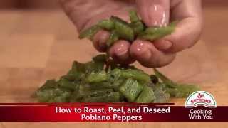 How to Roast Peel and Deseed Poblano Peppers [upl. by Eecyal]