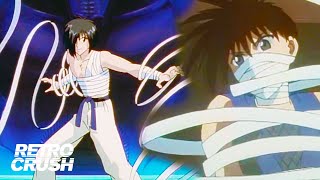 Toilet paper man wraps Recca up like a mummy  Recca vs Saicho  Flame of Recca  Episode 21 [upl. by Arreic]