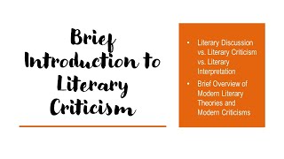 Brief Introduction to Literary Criticism [upl. by Yancey748]