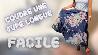 Couture facile  coudre une jupe longue sans patron [upl. by Haelem]