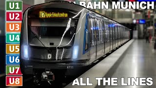 🇩🇪 All the Lines  Munich UBahn  Munich Metro  UBahn München  Alle Linien 2022 4K [upl. by Thenna]