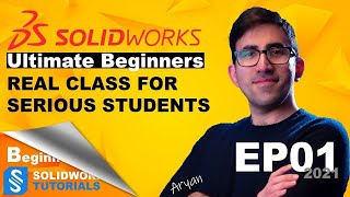 Ultimate SolidWorks Tutorial 2021 for Beginners In depth explanation Part 1 [upl. by Leiruh]