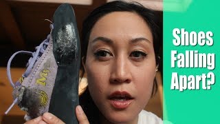 How To Repair Climbing Shoes FAST with Shoe Goo [upl. by Zuleika937]