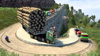 Overloaded Trailer  the most dangerous road  Euro Truck Simulator 2 [upl. by Annovahs]