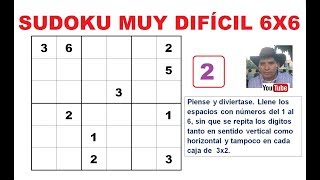 2 Cómo resolver un SUDOKU de 6x6 NIVEL MUY DIFICIL [upl. by Sirrom270]