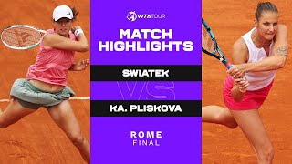 Iga Swiatek vs Karolina Pliskova  2021 Rome Final  WTA Match Highlights [upl. by Eitsud]