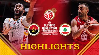 Historic win for Lebanon 🇱🇧 against Angola 🇦🇴 to go to semifinals  Highlights  FIBA OQT 2024 Spain [upl. by Adnilrev]