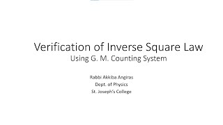 Verification of Inverse Square Law using GM Counter [upl. by Thornburg]